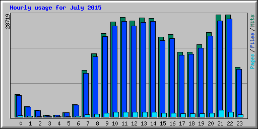 Hourly usage for July 2015