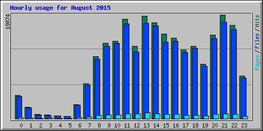 Hourly usage for August 2015