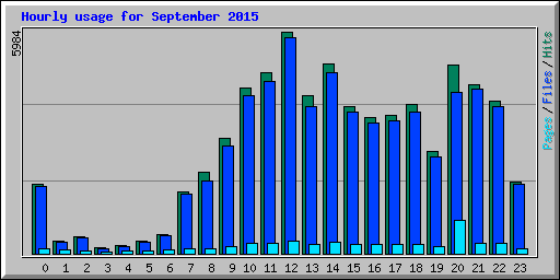 Hourly usage for September 2015